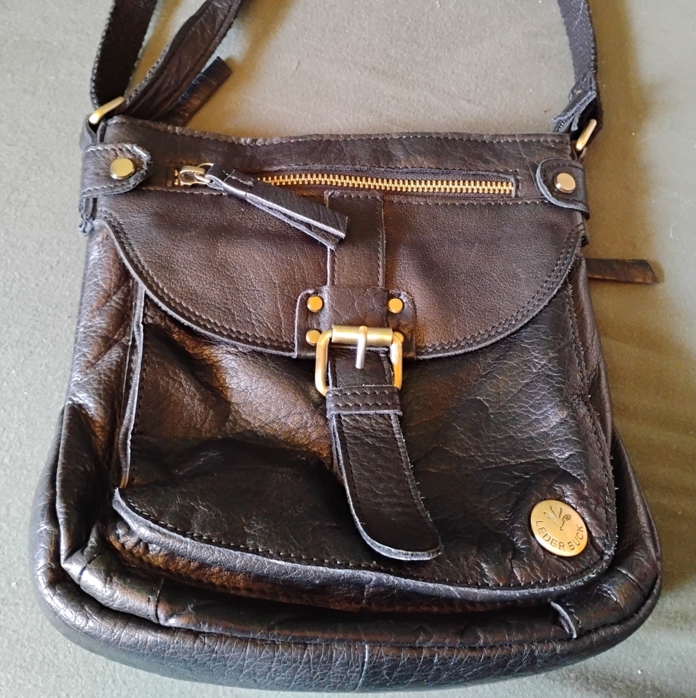 Black Leather Crossbody Bag